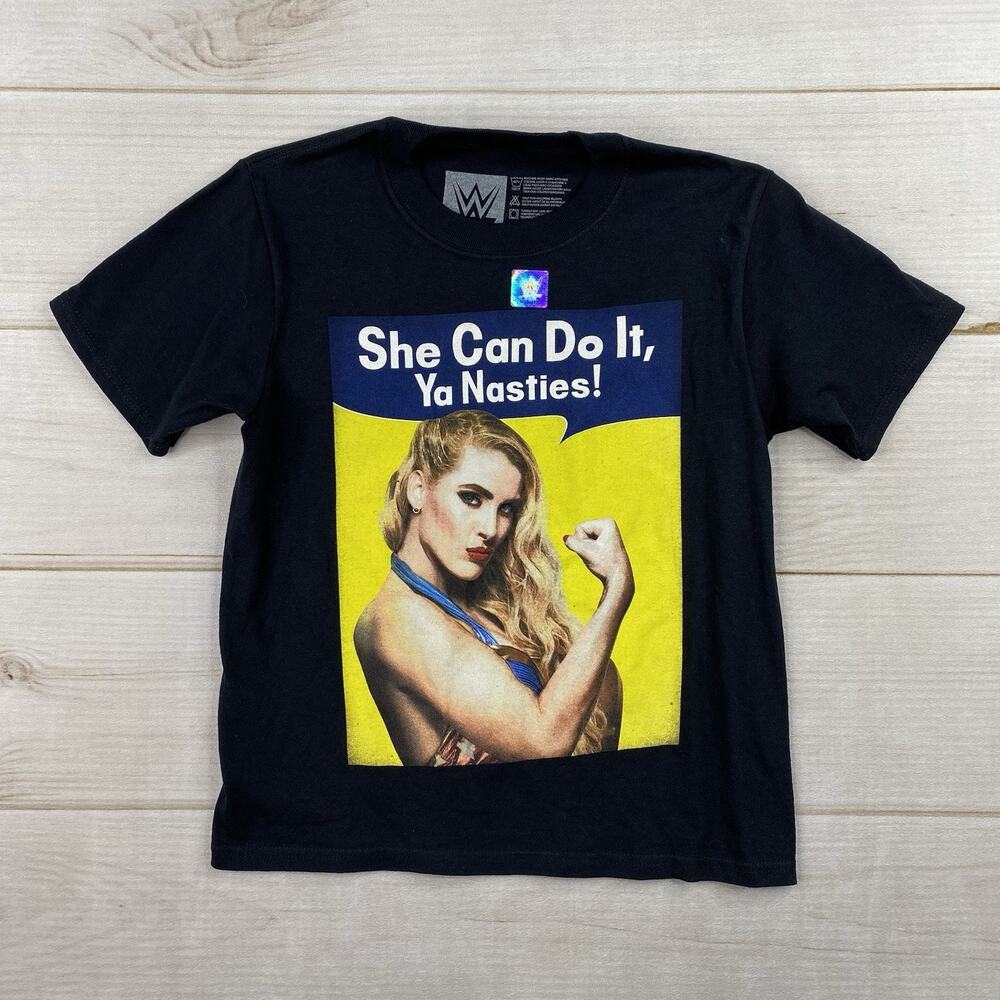 WWE Lacey Evans T-shirt Youth S Black She Can Do It Ya Nasties Graphic Wrestling